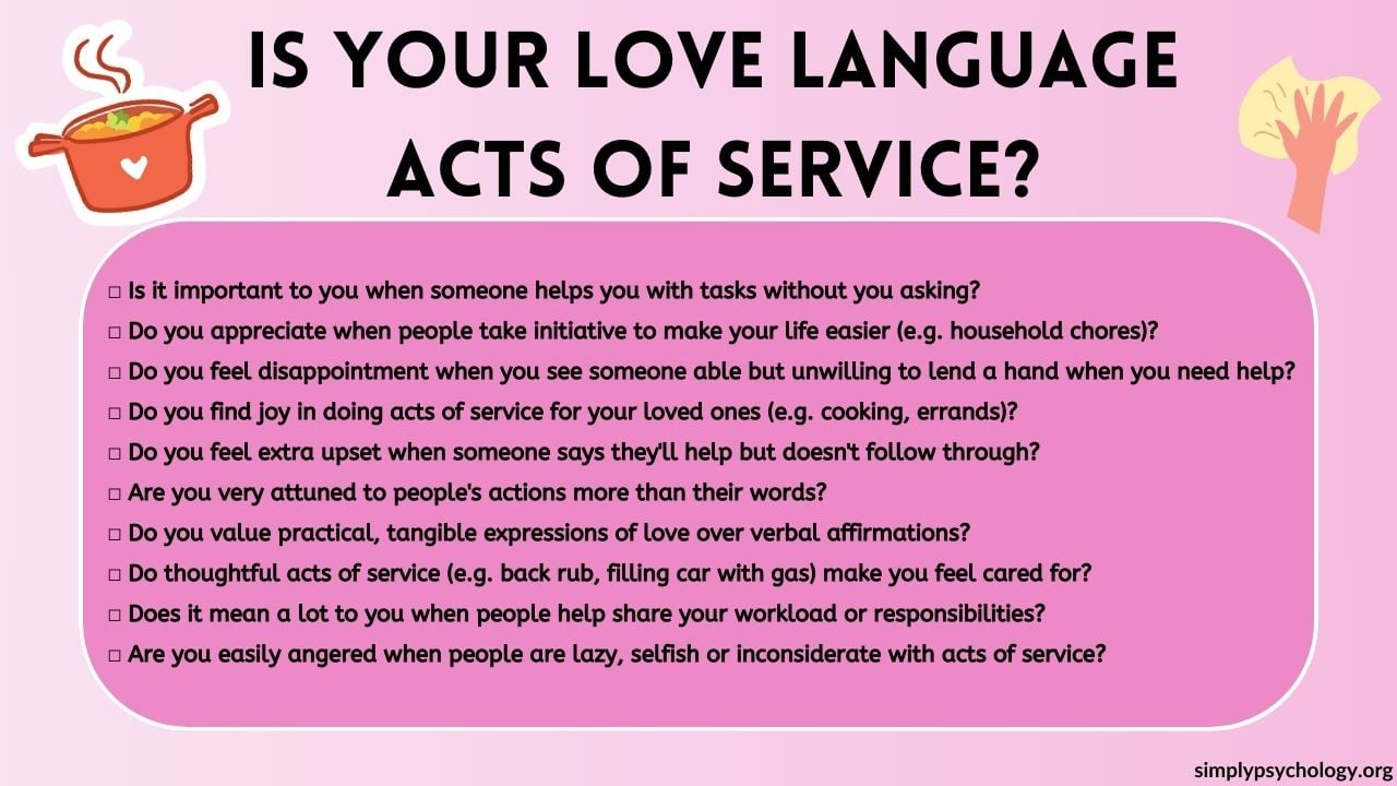 a checklist to find out whether your love language is acts of service