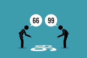 False Consensus Effect: Definition and Examples 18 Two person arguing the number on the floor weather it is 66 or 99