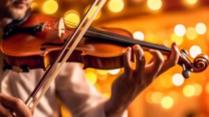 Musical Intelligence: Definition, Examples & Characteristics 19 Close up of man hands playing a violin. Modern blurred image. Abstract blur music background with copy space.
